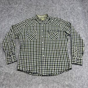 Cinch Shirt Mens Large Blue Green Plaid Modern Fit Pearl Snap Western Rodeo